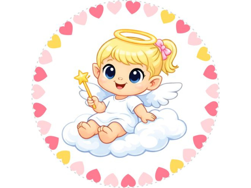 Angyal kislány kerek gyerek kerékpár matrica kormány alatti vázra