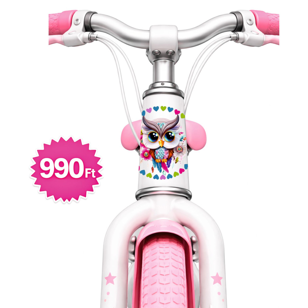 Bagoly kerek gyerek kerékpár matrica kormány alatti vázra