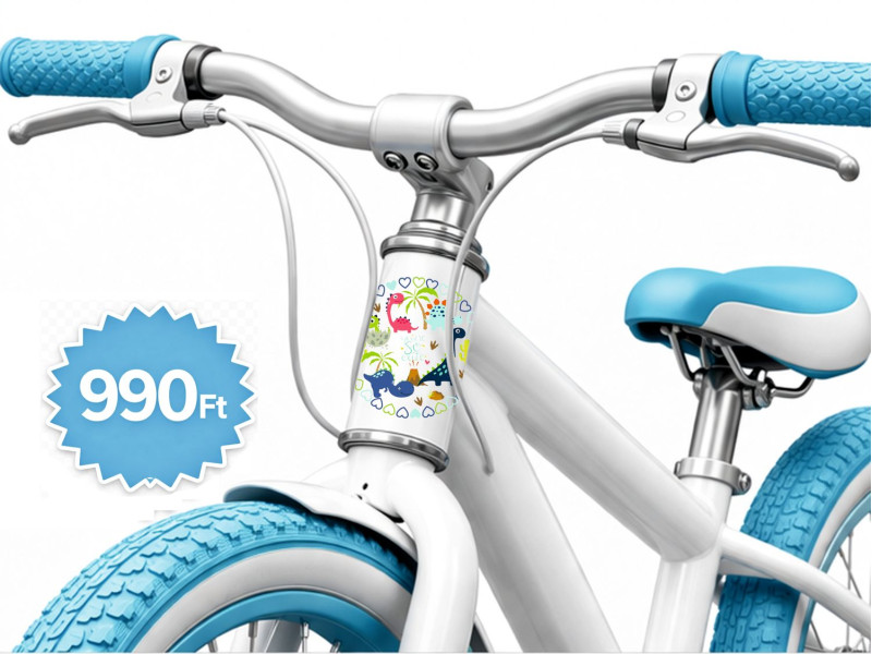 Dinoszaurusz kerek gyerek kerékpár matrica kormány alatti vázra