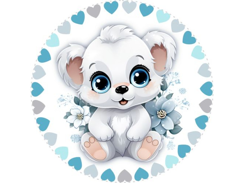 Jegesmedve kerek gyerek kerékpár matrica kormány alatti vázra Jegesmedve kerek gyerek kerékpár matrica kormány alatti vázra