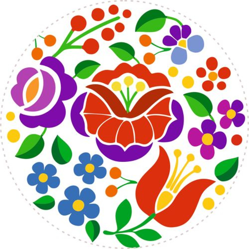 Kalocsai kerek kerékpár matrica, kormány alatti vázra - 02