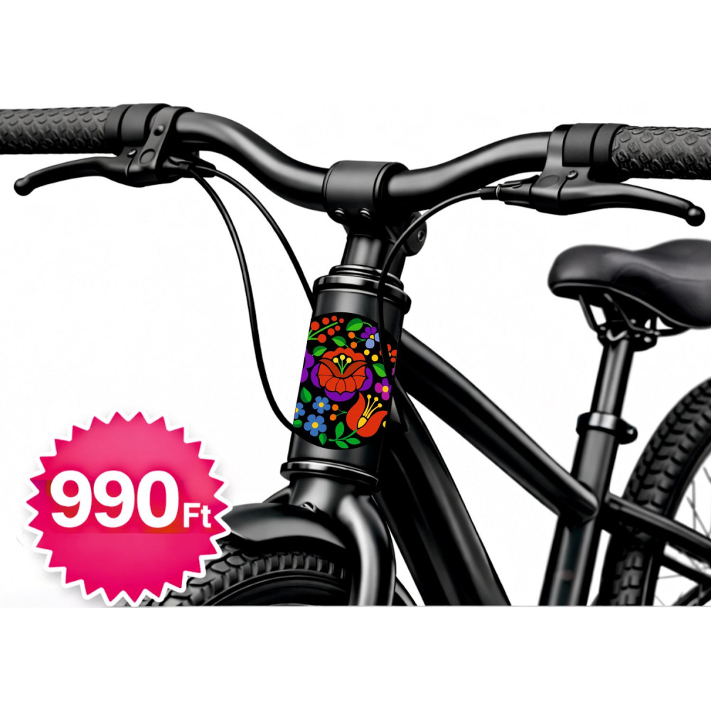 Kalocsai kerek kerékpár matrica, kormány alatti vázra - 04