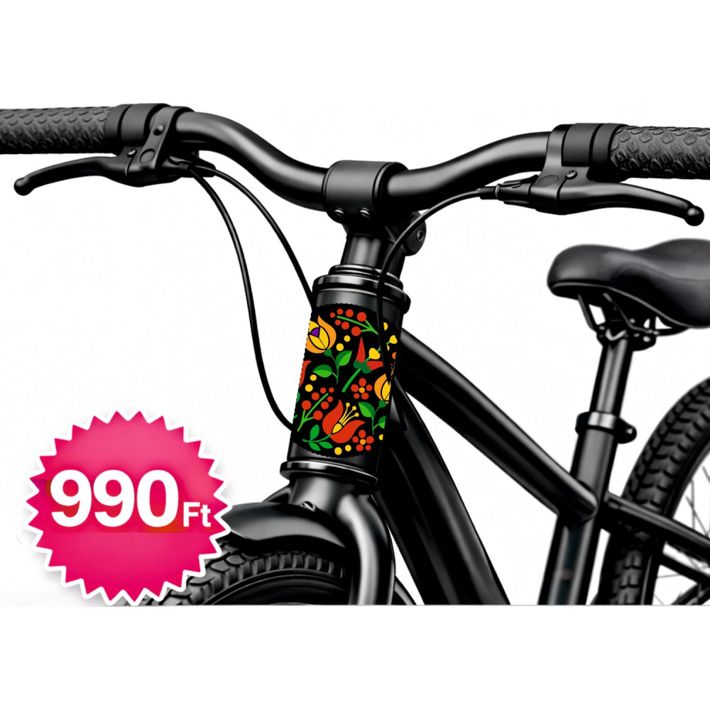 Kalocsai kerek kerékpár matrica, kormány alatti vázra - 05