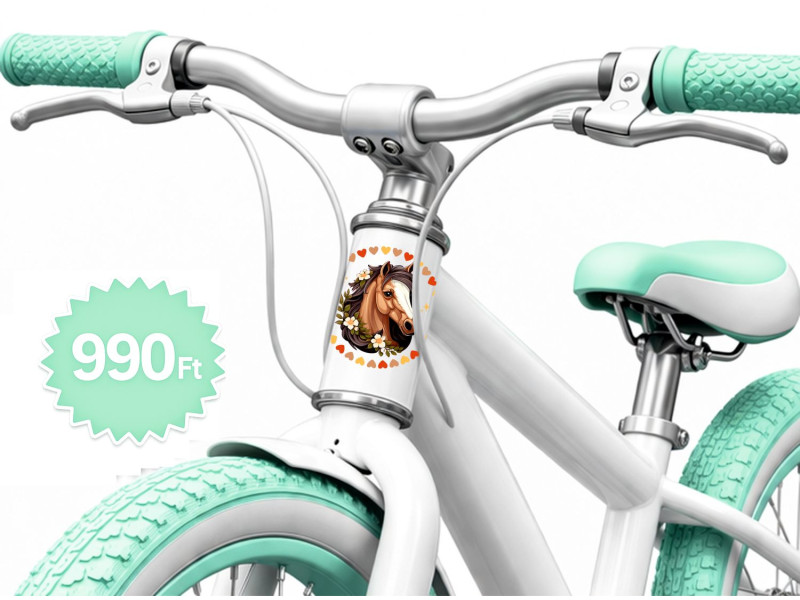 Ló kerek gyerek kerékpár matrica kormány alatti vázra