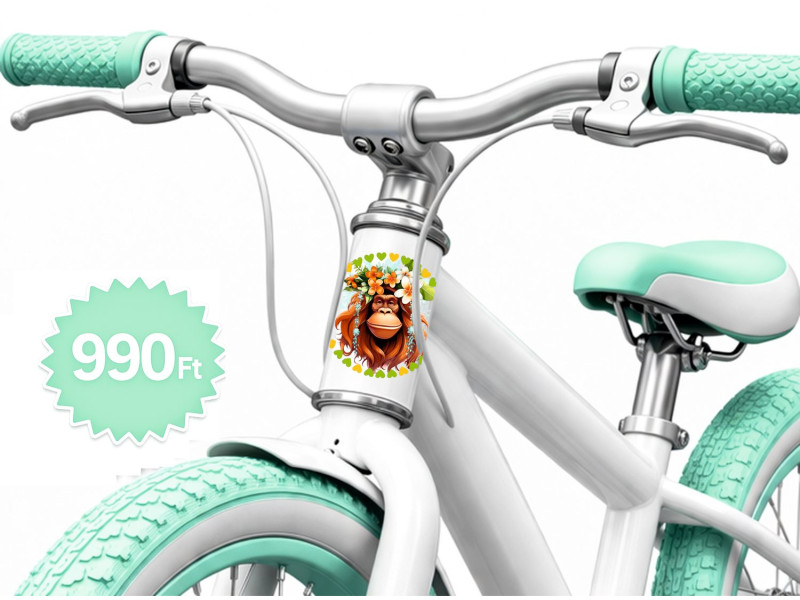 Majom kerek gyerek kerékpár matrica kormány alatti vázra