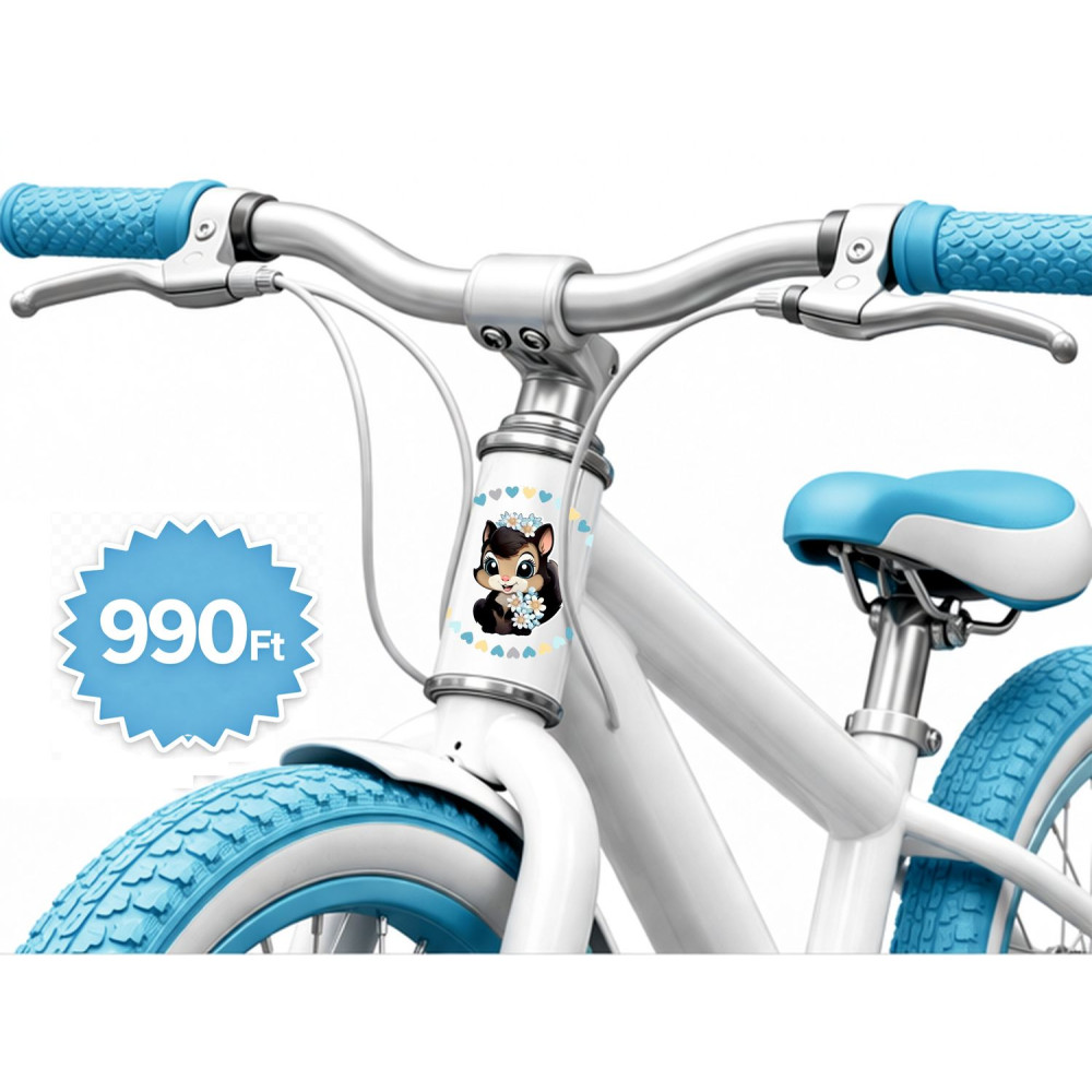 Mókus kerek gyerek kerékpár matrica kormány alatti vázra