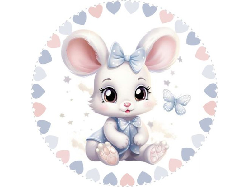 Nyuszi kerek gyerek kerékpár matrica kormány alatti vázra