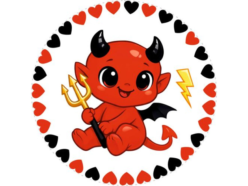 Ördög kerek gyerek kerékpár matrica kormány alatti vázra