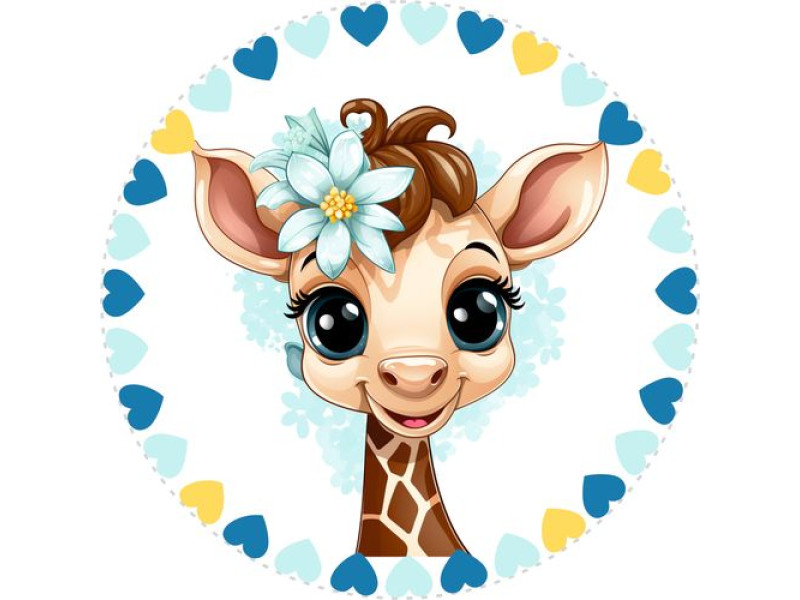 Zsiráfos kerek gyerek kerékpár matrica kormány alatti vázra