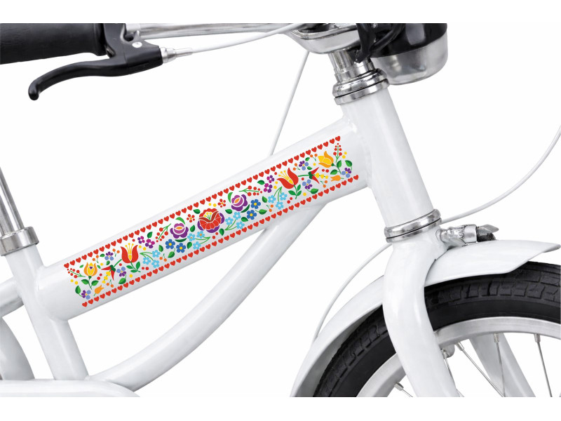 Kalocsai virágos mintás kerékpár matrica - 2 db
