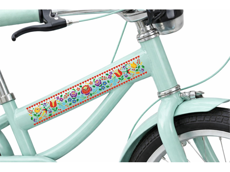 Kalocsai virágos mintás kerékpár matrica - 2 db