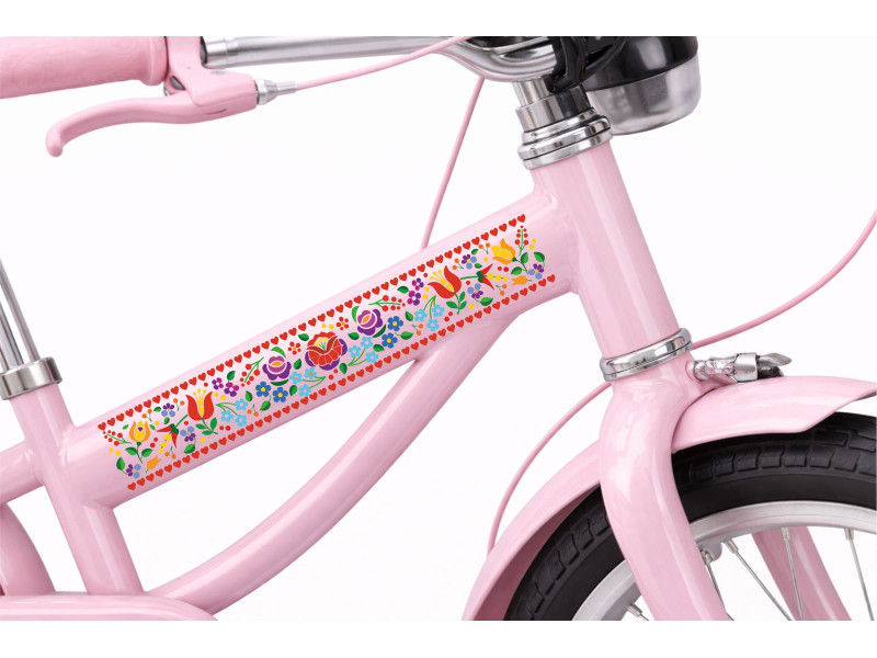 Kalocsai virágos mintás kerékpár matrica - 2 db