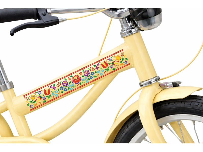 Kalocsai virágos mintás kerékpár matrica - 2 db