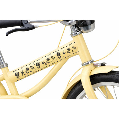 Kalocsai virágos piros kerékpár matrica - 2 db