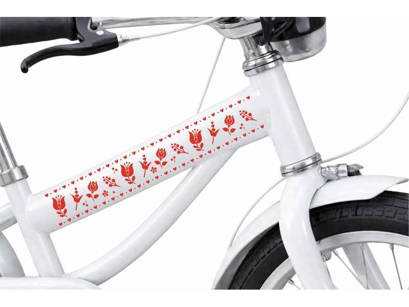 Kalocsai virágos fekere kerékpár matrica - 2 db