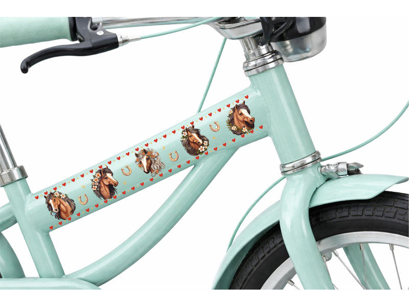 Lovas gyerek kerékpár váz matrica csík, egyben lehúzható  - 4 db