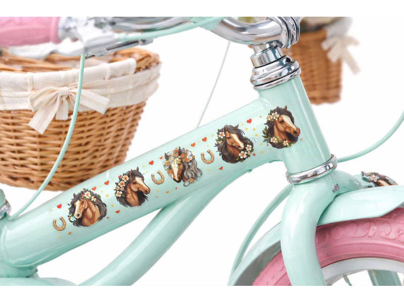 Lovas gyerek kerékpár váz matrica csík, egyben lehúzható  - 4 db