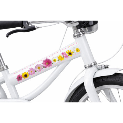 Virágos kerékpár matrica, vízsszintes vázra - 2 db
