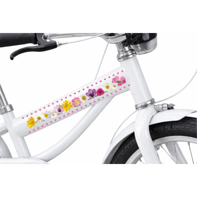 Virág mintás kerékpár matrica, vízsszintes vázra - 2 db