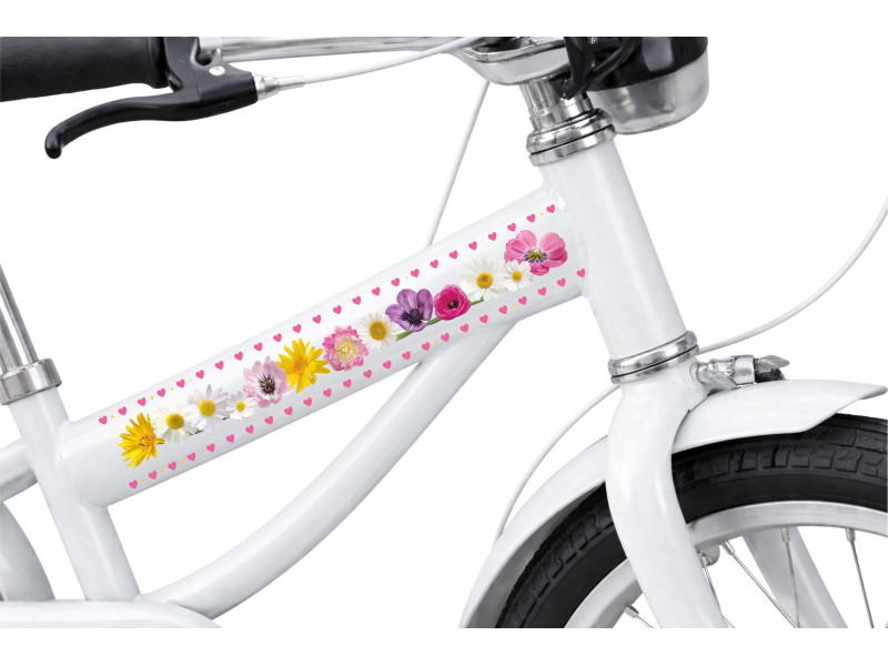 Virág mintás kerékpár matrica, vízsszintes vázra - 2 db