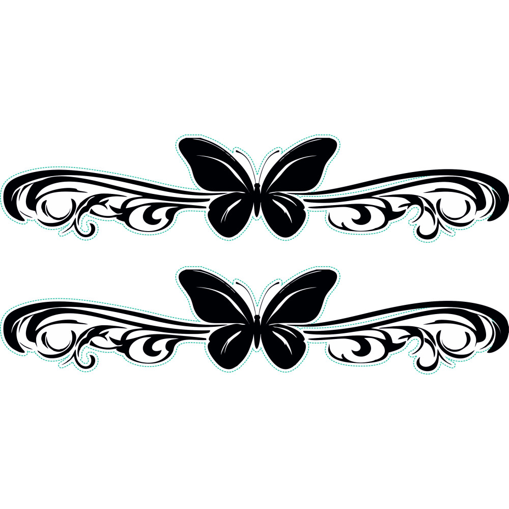 Pillangós női tetoválás bicikli matrica