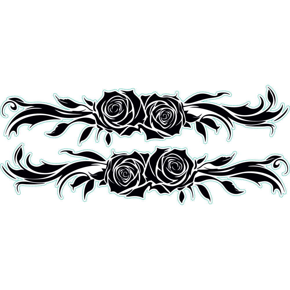 Dupla Rózsás női tetoválás bicikli matrica