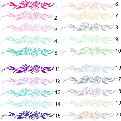 Dupla Rózsás női tetoválás bicikli matrica