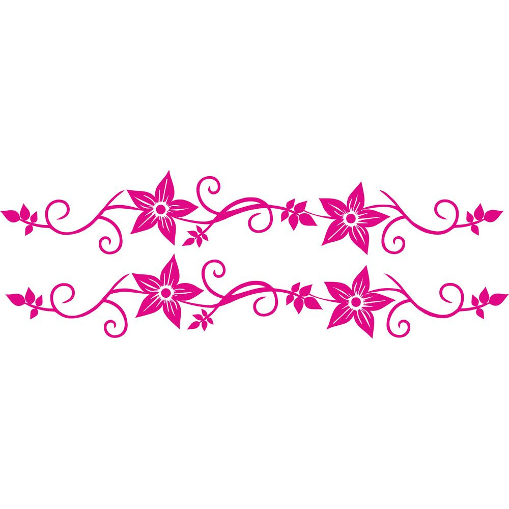 Női pink virágos kerékpár matrica (PRÉMIUM) - 2 db