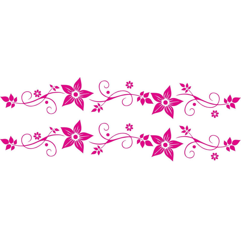 Bicikli matrica, virágos, pink (2 db)