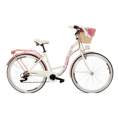 Pasztell rózsaszín rózsás női kerékpár matrica - 4 db-os szett