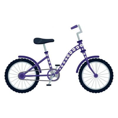 Virágos kerékpár matrica, fehér-fekete - 55 db-os