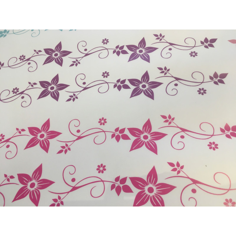 Bicikli matrica, virágos, pink (2 db)