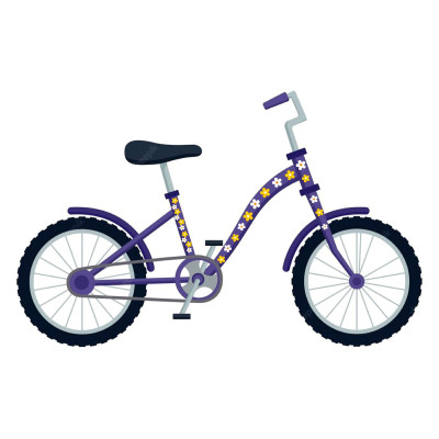 Virágos kerékpár matrica, fehér, sárga - 55 db-os