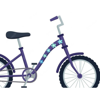 Virágos kerékpár matrica, türkizkék, menta - 55 db-os