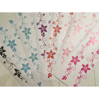 Bicikli matrica, virágos, türkiz (fehér biciklire) - 2 db