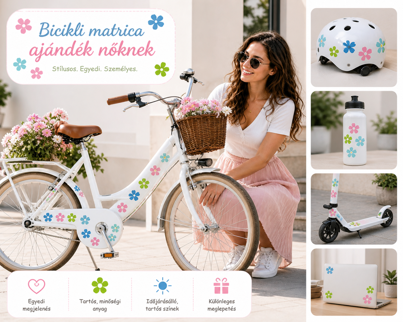 Bicikli matrica ajándék nőknek