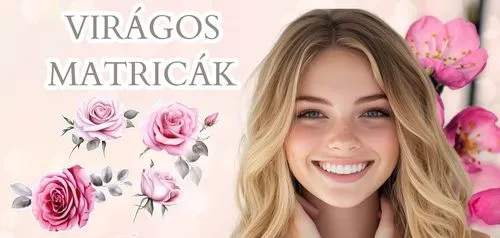Virágos bicikli matrica és kerékpár matrica szett